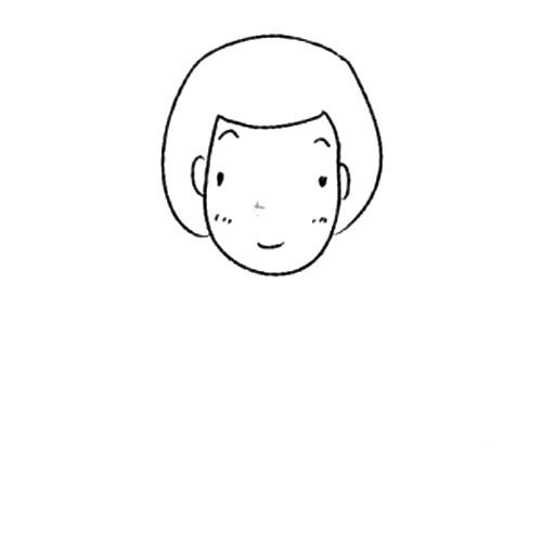 3.简单画出头发的形状。