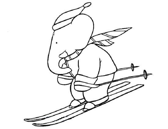 滑雪的大象