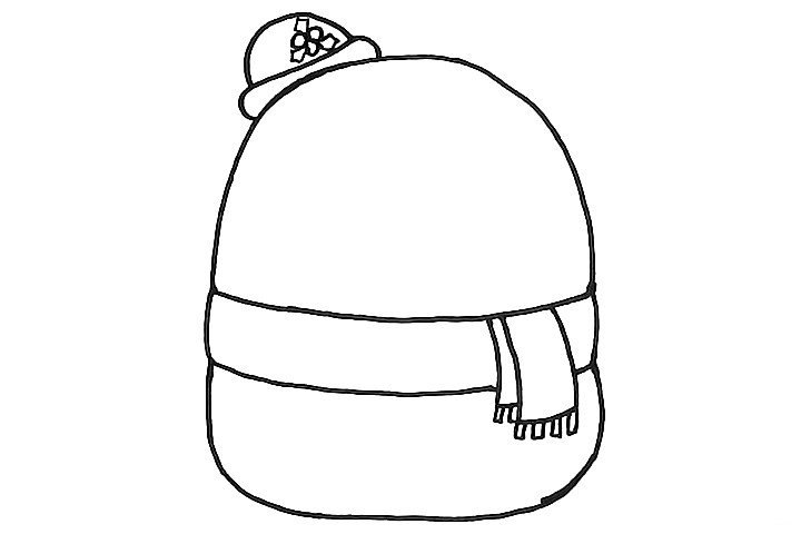 4.来给雪人画一个漂亮的礼帽吧。