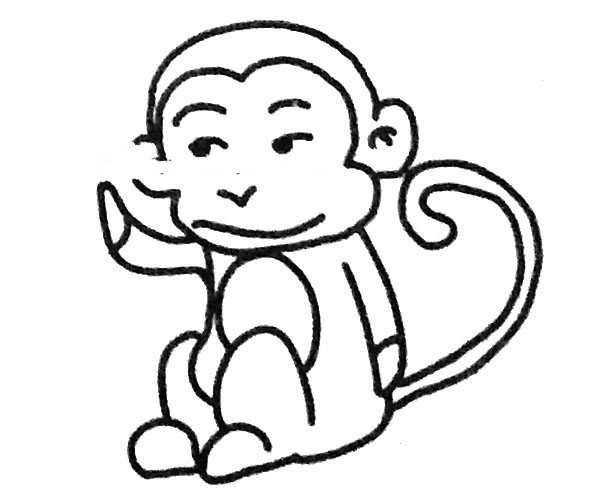 可爱的猴子简笔画图片6