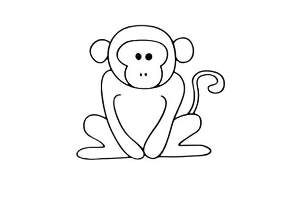 简单好画的猴子简笔画1