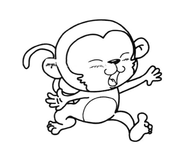 开心的小猴子简笔画图片