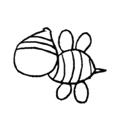 3.然后画蜜蜂的翅膀。
