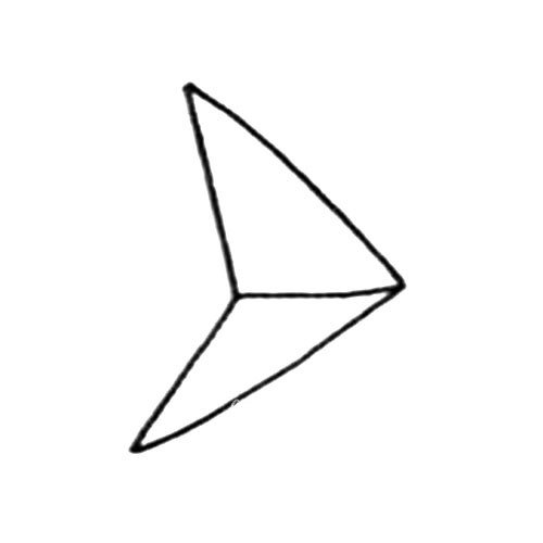 2.在下面再画一个相反的三角形。