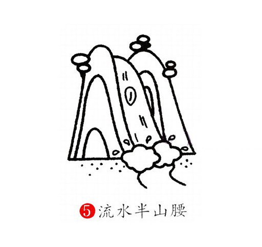 简单的风景绘画 瀑布