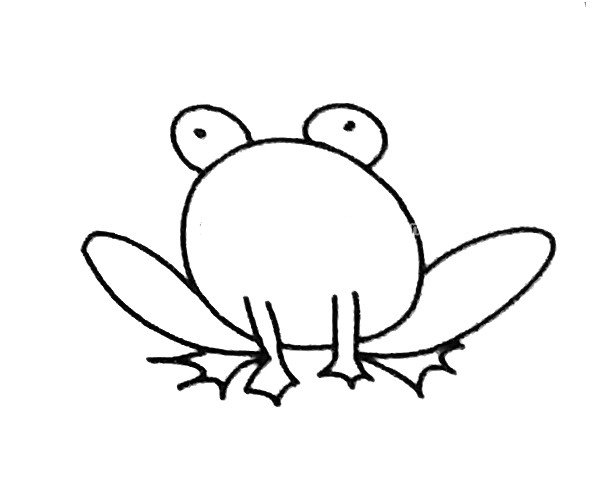 卡通青蛙简笔画步骤4