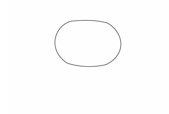 1.首先画一个椭圆圈。