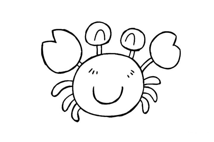 卡通小螃蟹简笔画4