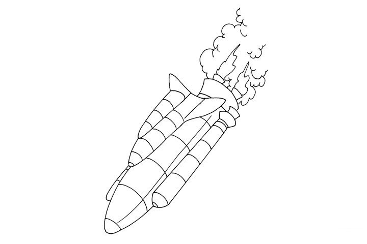 正在坠落的火箭简笔画