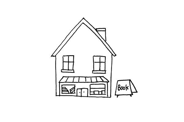 街角的小书店简笔画图片5
