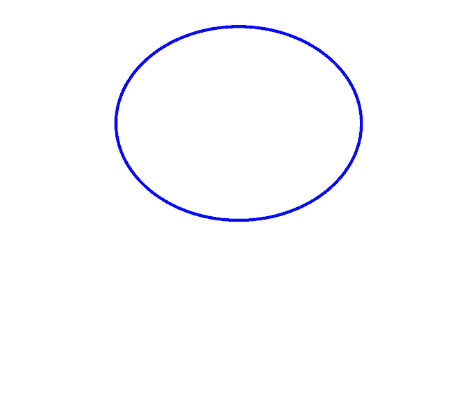 1、先画一个椭圆形。