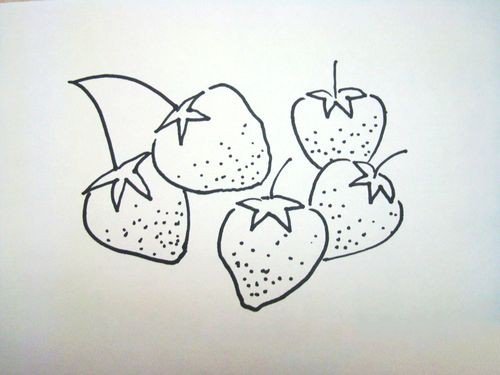 草莓的简笔画画法