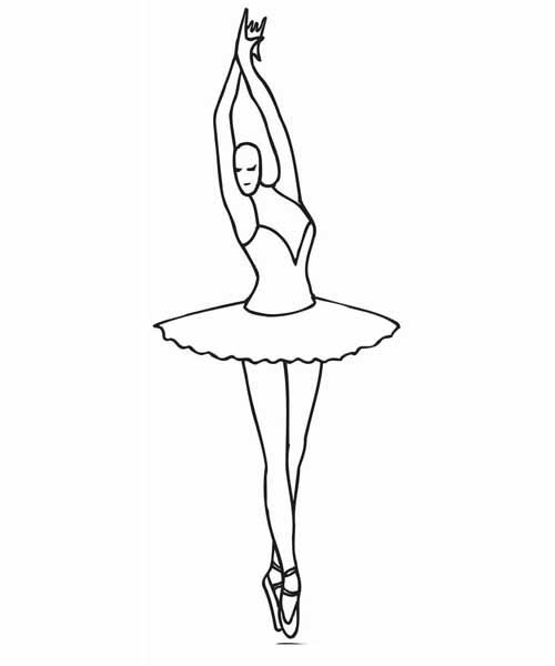 一组跳芭蕾的小女孩简笔画