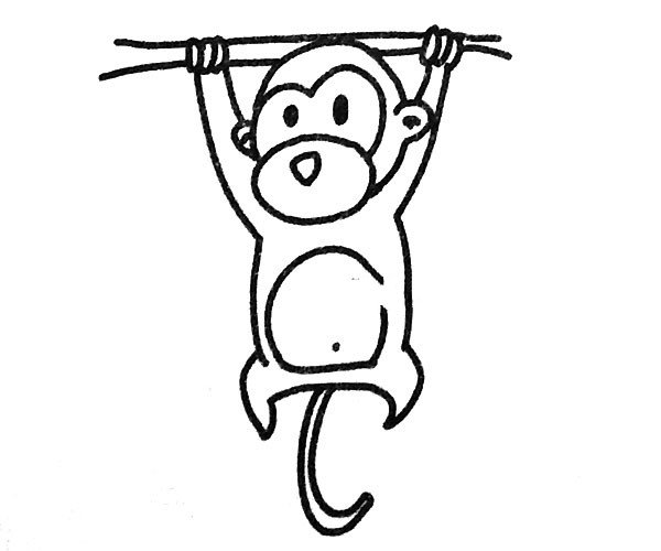 可爱的猴子简笔画图片4