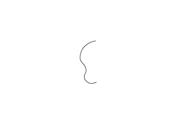 1.先用类似反过“3”形状的弧线画出小马的头部轮廓。