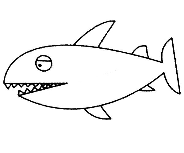 鲨鱼简笔画大全及画法步骤