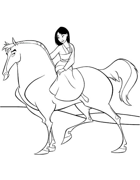 骑马的花木兰简笔画