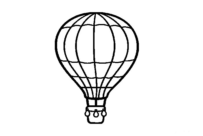 卡通热气球简笔画图片1