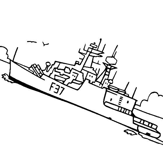 交通工具简笔画 雅鲁藏布江的护卫舰简笔画图片