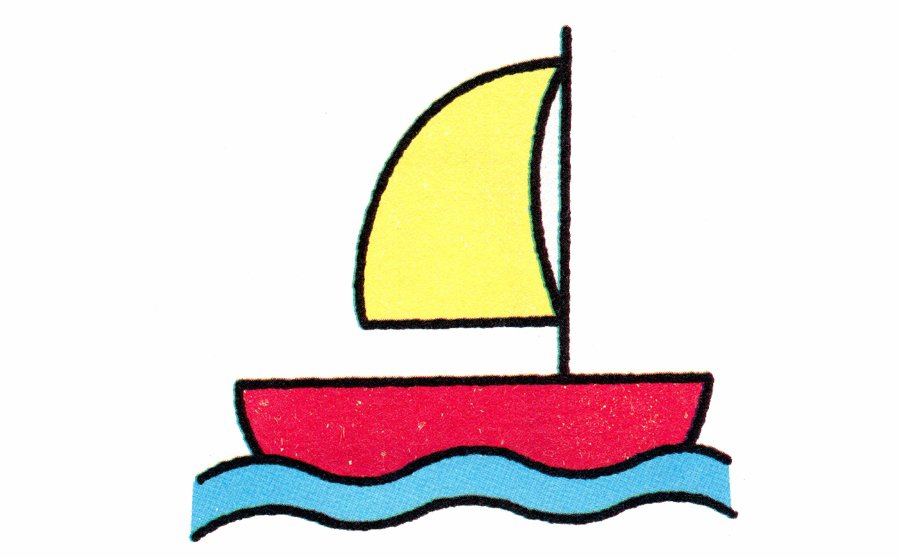 帆船简笔画画法