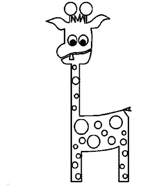 一组卡通长颈鹿的简笔画图片