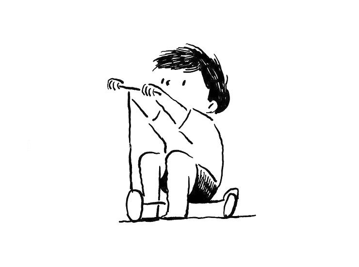 玩滑板车的小男孩简笔画7