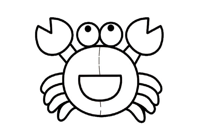 卡通小螃蟹简笔画8