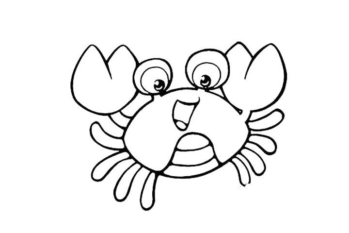 卡通小螃蟹简笔画2