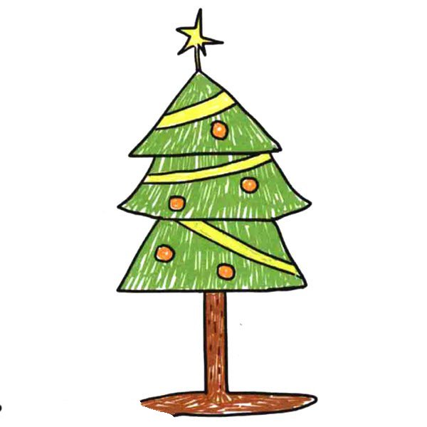 三角形和梯形的组合圣诞树