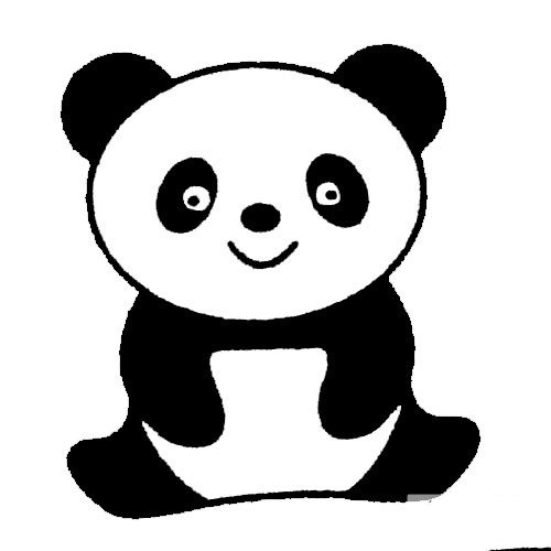 大熊猫简笔画实例及画法步骤