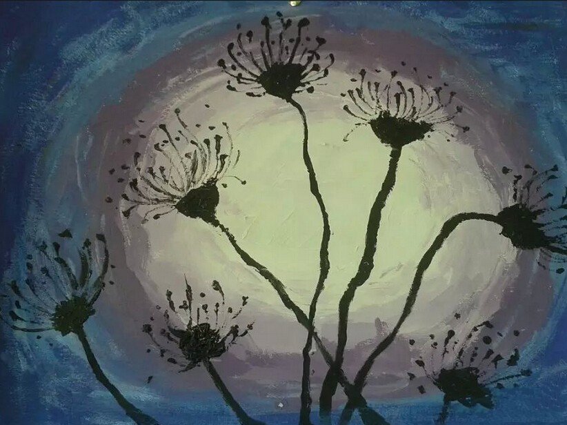 十五的月亮,中秋节题材儿童画