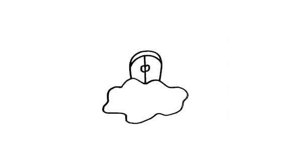 2.在云朵上画出一扇拱形的小门。
