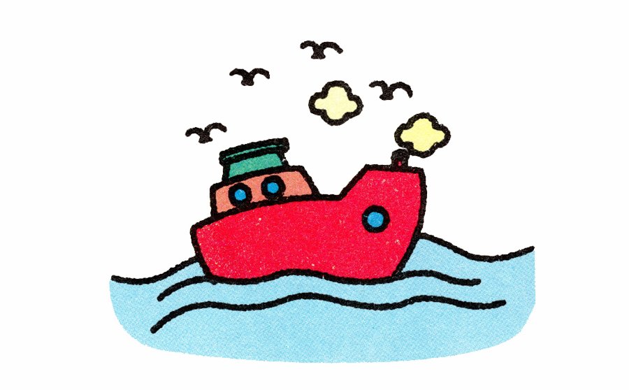 海上行驶的轮船简笔画画法
