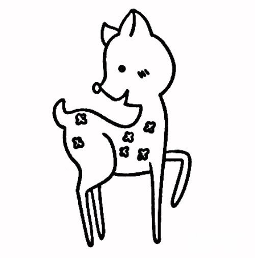 儿童动物简笔画 梅花鹿