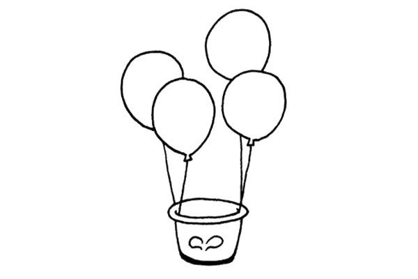 一组漂亮的热气球简笔画图片