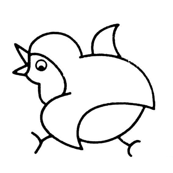 幼儿简笔画图片 小鸡的画法