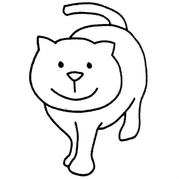 散步的猫咪简笔画图片