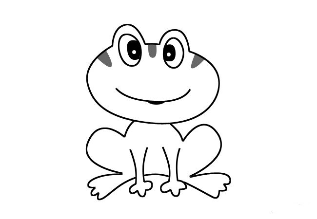 简单可爱的小青蛙简笔画2