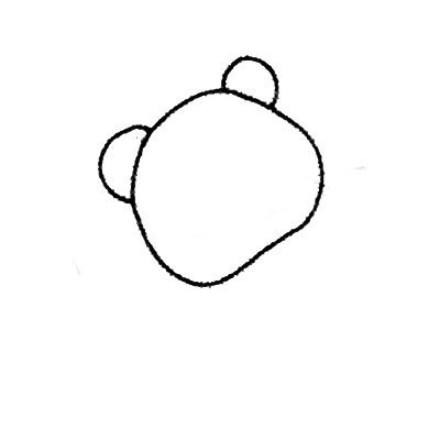1.先画出熊猫脸的形状