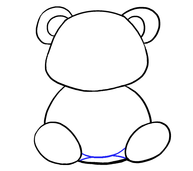 10、在椭圆形之间画两条线，在相反的方向上弯曲。