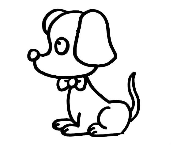 儿童简笔画动物小狗 可爱的小狗简笔画