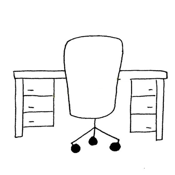 办公桌椅简笔画图片