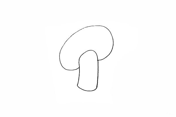 2.在缺口处画出一个长方形的蘑菇柄。