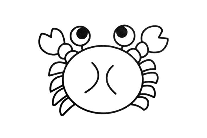 卡通小螃蟹简笔画5
