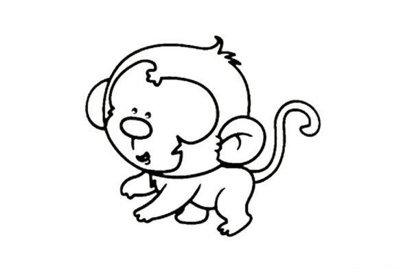可爱的小猴子简笔画图片1