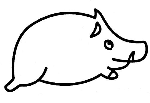 儿童动物简笔画野猪的画法