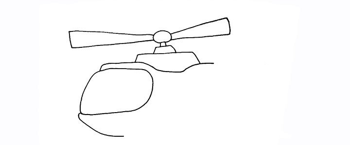 5.接着画出螺旋桨.要注意它的形状。