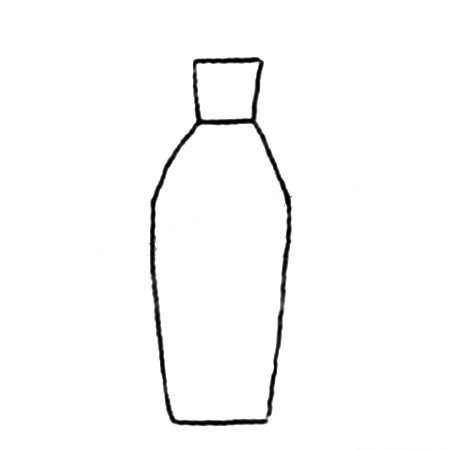 1.先画一个简单的瓶子