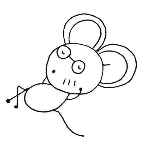 悠闲的小老鼠简笔画图片