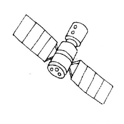 4.画出宇宙飞船的细节就完成了